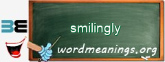 WordMeaning blackboard for smilingly